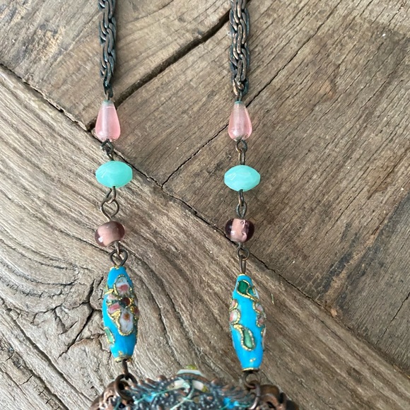 Handmade designer stone necklace - artisan from Montreal - Picture 7 of 9